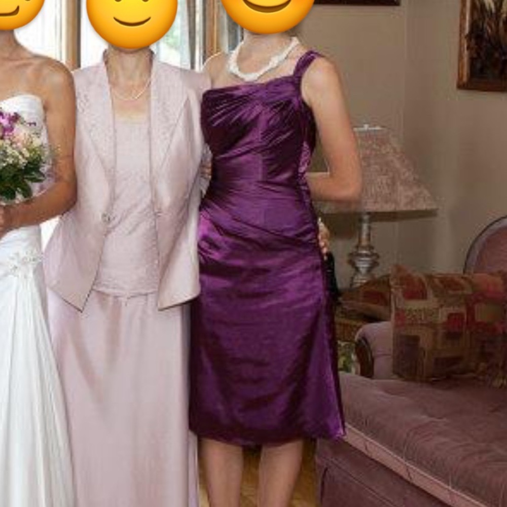 Sophia Tolli Plum One Shoulder Dress